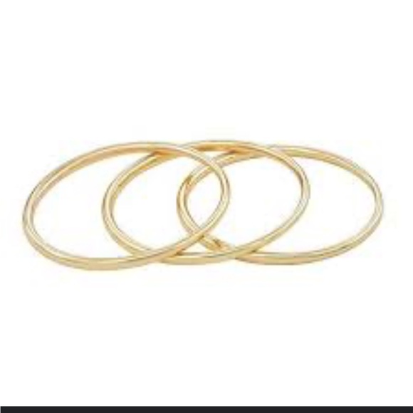 Nine West Bangle Gold Tone Solid Bracelet Set, NWT - Picture 2 of 4